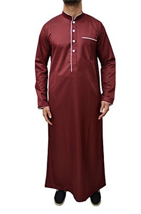 Mens designer label jubba kaftan top dishdash thobe piping shiny arab dress jabbah 4 Colours